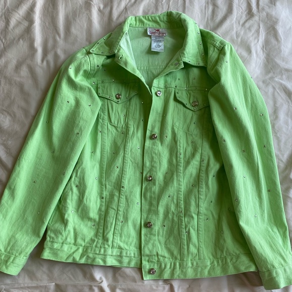 Quaker Factory bedazzled Jean jacket - Picture 2 of 7